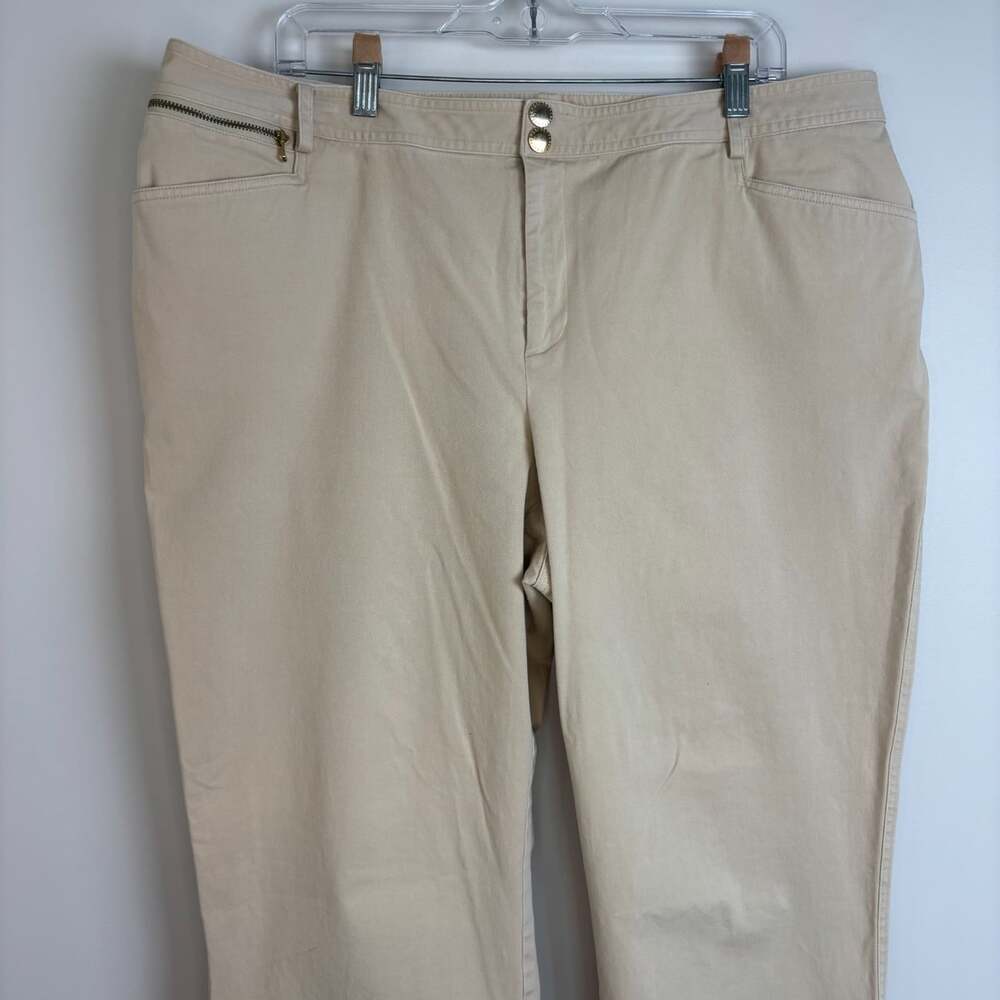 Lauren Ralph Lauren trousers Plus 18W tan straight leg stretch casual